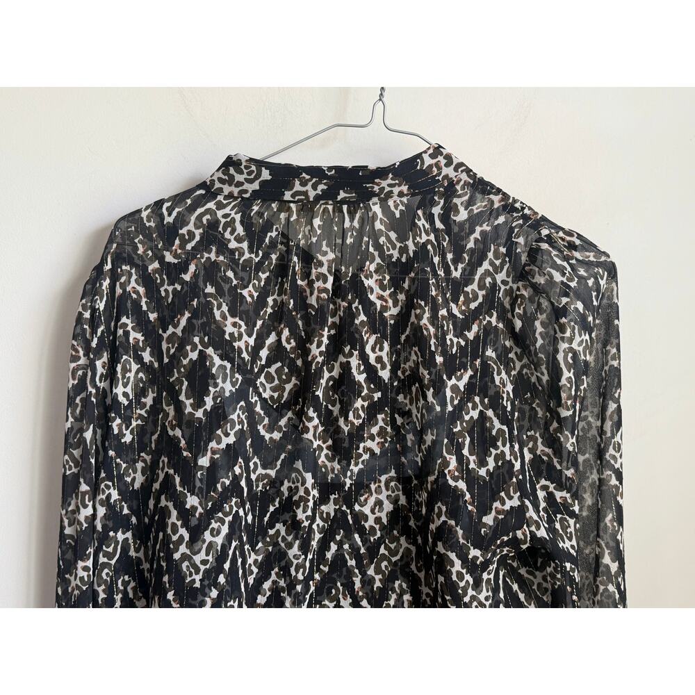 Marie Oliver Lauren Mixed Print Long Sleeve Blouse with Scarf Detail Black Small - Picture 11 of 13